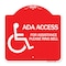 Signmission ADA Access for Assistance Ring Bell W/ New Isa, Red & White Aluminum Sign, 18" H, RW-1818-24352 A-DES-RW-1818-24352 - alternate 1